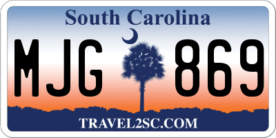 SC license plate MJG869