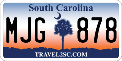SC license plate MJG878