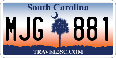 SC license plate MJG881