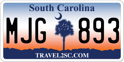 SC license plate MJG893