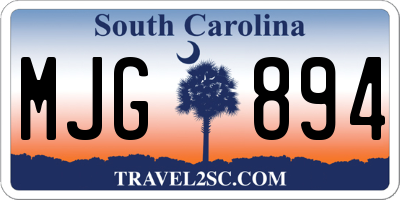 SC license plate MJG894