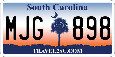 SC license plate MJG898