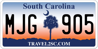 SC license plate MJG905