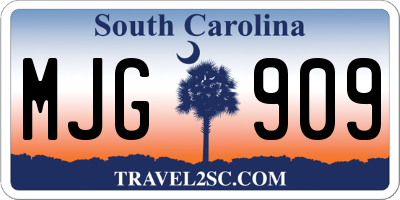 SC license plate MJG909