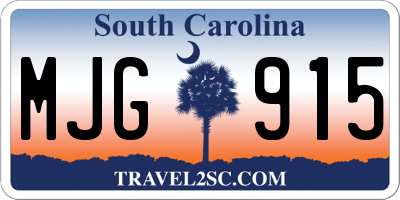SC license plate MJG915