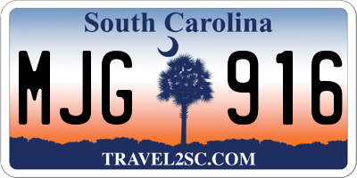 SC license plate MJG916