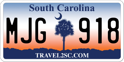 SC license plate MJG918