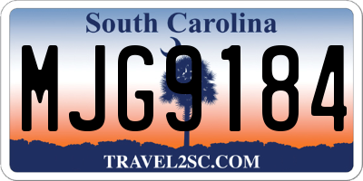 SC license plate MJG9184