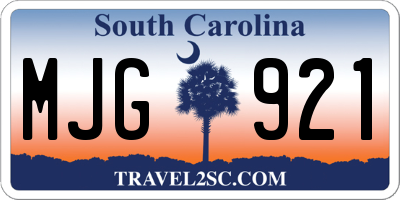 SC license plate MJG921