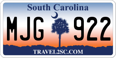 SC license plate MJG922