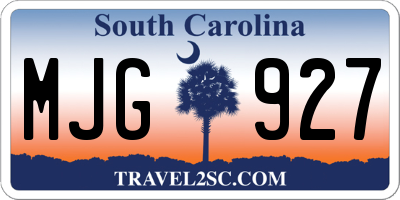 SC license plate MJG927