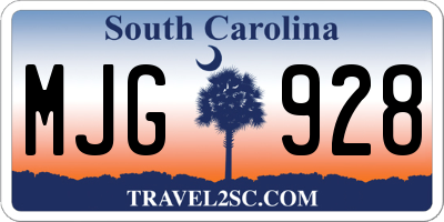 SC license plate MJG928