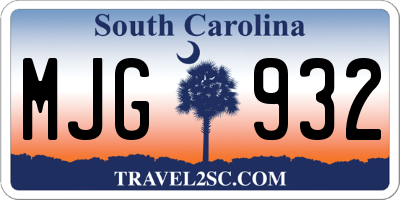 SC license plate MJG932
