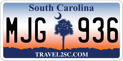 SC license plate MJG936