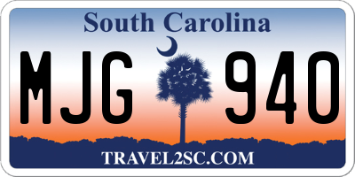 SC license plate MJG940