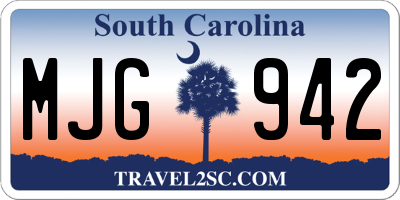 SC license plate MJG942