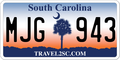 SC license plate MJG943