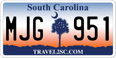 SC license plate MJG951