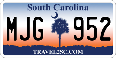 SC license plate MJG952