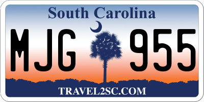 SC license plate MJG955