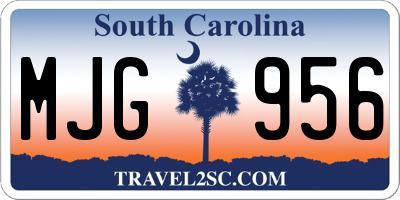 SC license plate MJG956