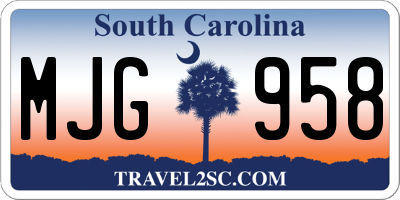 SC license plate MJG958