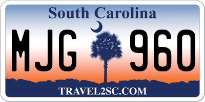 SC license plate MJG960