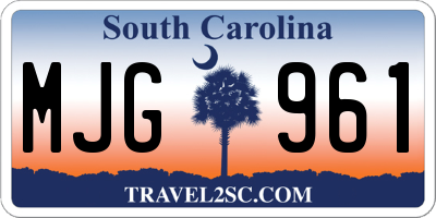 SC license plate MJG961
