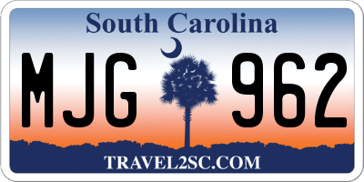 SC license plate MJG962