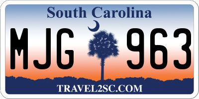 SC license plate MJG963