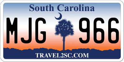 SC license plate MJG966