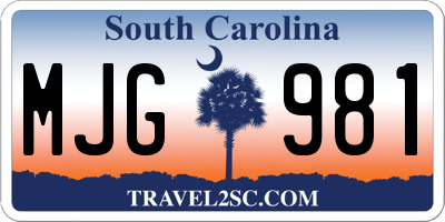 SC license plate MJG981