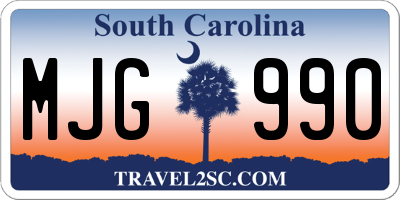 SC license plate MJG990