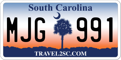 SC license plate MJG991