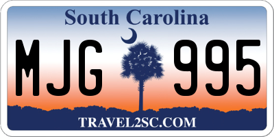 SC license plate MJG995