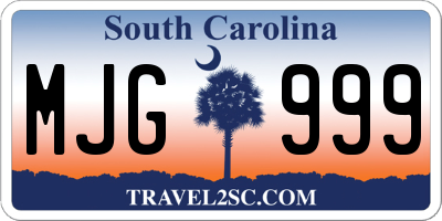 SC license plate MJG999