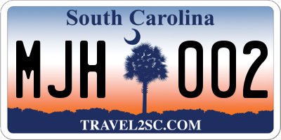 SC license plate MJH002