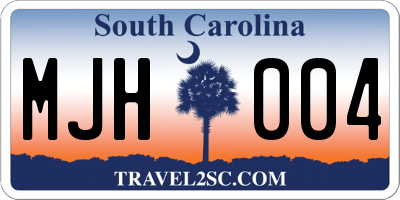 SC license plate MJH004