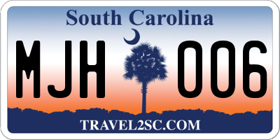 SC license plate MJH006