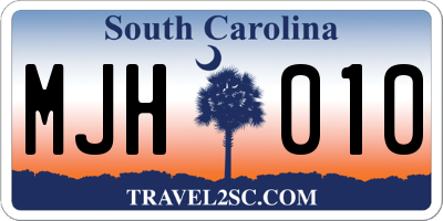 SC license plate MJH010