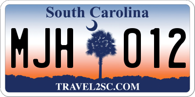 SC license plate MJH012