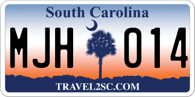 SC license plate MJH014