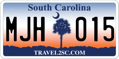 SC license plate MJH015