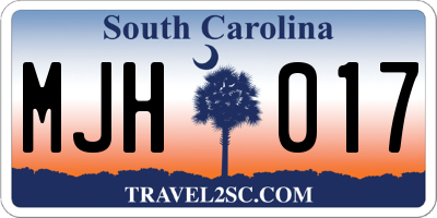 SC license plate MJH017