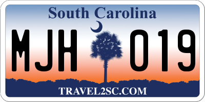 SC license plate MJH019