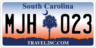 SC license plate MJH023