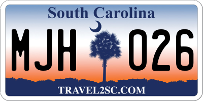 SC license plate MJH026
