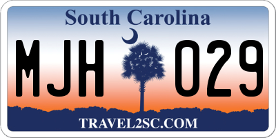 SC license plate MJH029