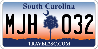 SC license plate MJH032