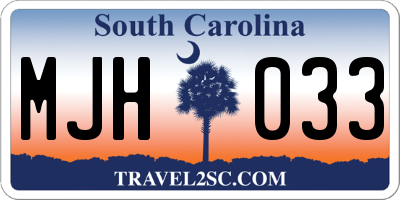 SC license plate MJH033
